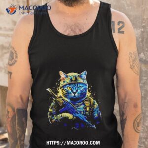 ukraine cat military warrior shirt tank top