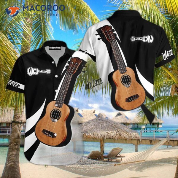 Ukulele Music And Black White Hawaiian Shirts