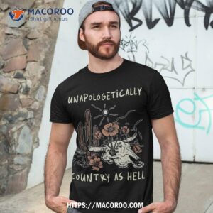 unapologetically country as hell bull skull retro cactus shirt tshirt 3