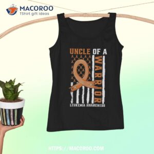 uncle of a leukemia warrior awareness orange usa flag shirt tank top