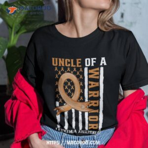 uncle of a leukemia warrior awareness orange usa flag shirt tshirt