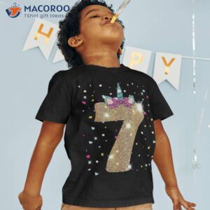unicorn 7th birthday girl seven 7 years old shirt tshirt