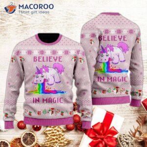 Unicorn Believe In Magic Ugly Christmas Sweater