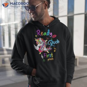 unicorn dabbing ready to rock first grade back school shirt hoodie 1