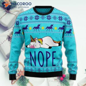 Unicorn Nope Ugly Christmas Sweater