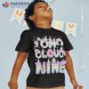 Unicorn On Cloud Nine Donut Girl Rainbow 9th Birthday 9 Year Shirt