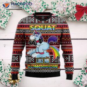 Unicorn Squat Like There’s No Tomorrow Ugly Christmas Sweater