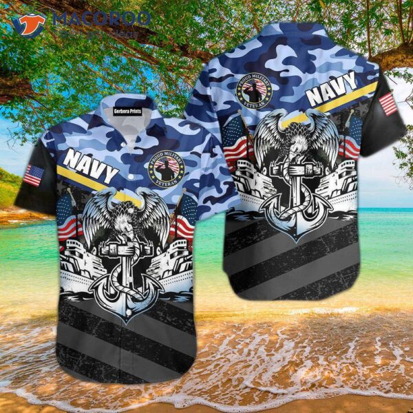 United States Navy And Army Veterans Eagles Hawaiian Shirts