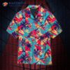 Urban Geometric Palm Tree Pattern Hawaiian Shirts