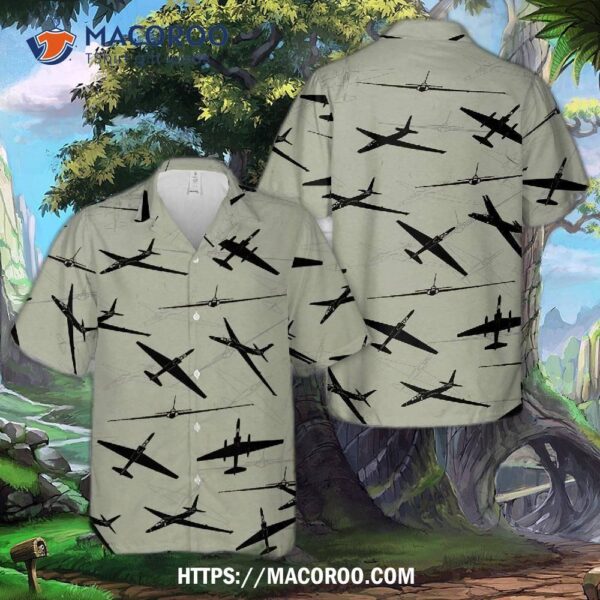 Us Air Force U-2s Dragon Lady Silhouette Hawaiian Shirt