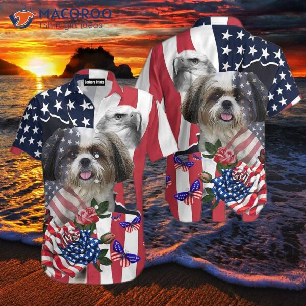 Us Cute Pet Shih Tzu Fourth Of July Outfit Independence Day Patriotic Hawaiian Shirt