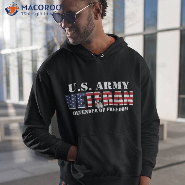 Us Flag Army Veteran Defender Of Freedom Shirt