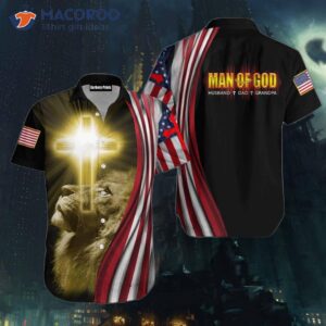 Us Marine Lion Man Of God Cross Hawaiian Shirts