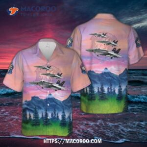 Us Navy Strike Fighter Squadron 83 (vfa-83) Rampagers, Mcdonnell Douglass F A-18c (f-18) Hornet Hawaiian Shirt