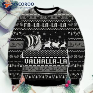 Valhalla Boat Ugly Christmas Sweater