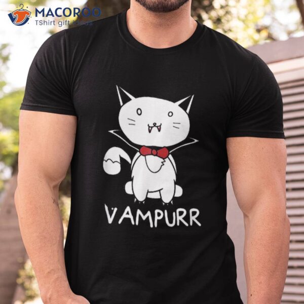 Vampurr Cute Cartoon Vampire Cat Shirt