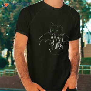 Vampurr Stay Spooky Cute Cat Funny Black Shirt