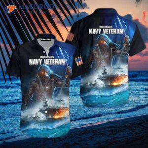 Veteran Ocean Blue Hawaiian Shirts