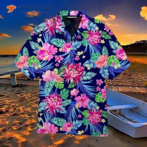Vibrant Floral Hibiscus And Palm Leaf Patterned Hawaiian Shirts