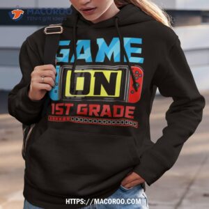 video game on 1st grade gamer back to school first day boys shirt hoodie 3