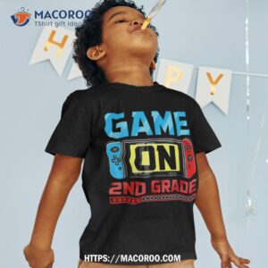 video game on 2nd grade gamer back to school first day boys shirt tshirt