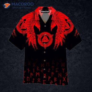 viking black and red hawaiian shirts 0