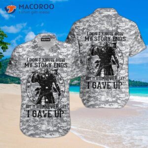 Viking Gray And White Hawaiian Shirts