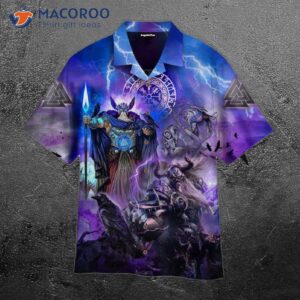 Viking Odin Purple Hawaiian Shirts