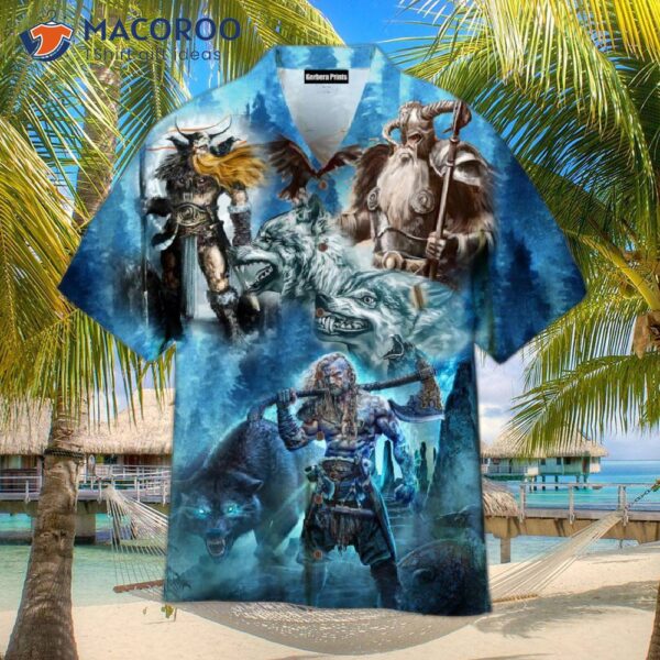 Viking Odin Tropical Blue Hawaiian Shirts