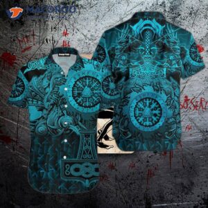 viking polynesia blue hawaiian shirts 1