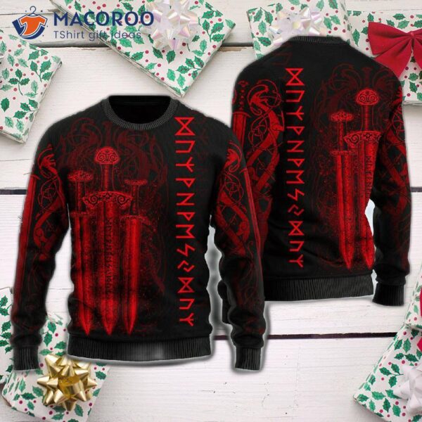 Viking Sword Ugly Christmas Sweater