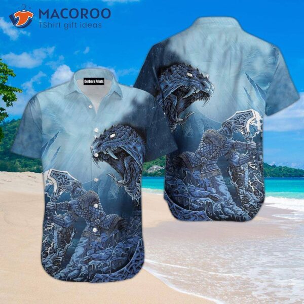 Viking Thor Vs. Midgard Serpent Hawaiian Shirts