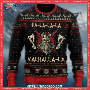 Viking Valhalla Black And Red Ugly Sweater 5 viking valhalla black and red sweater ugly sweater 6