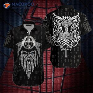 Viking Warrior Black And White Hawaiian Shirts