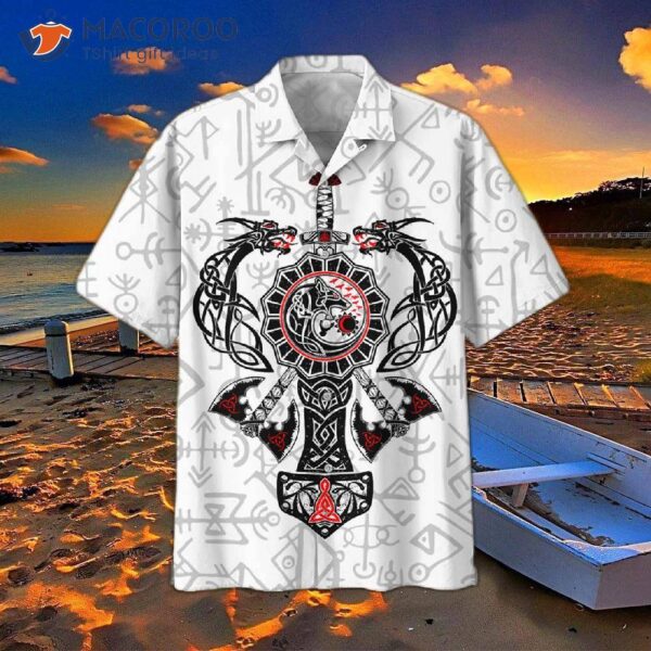 Viking White Hawaiian Shirts