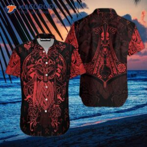 Vikings “the Raven Red Of Odin” Hawaiian Shirts