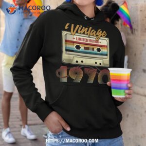 vintage 1970 51st birthday cassette tape for bday shirt hoodie