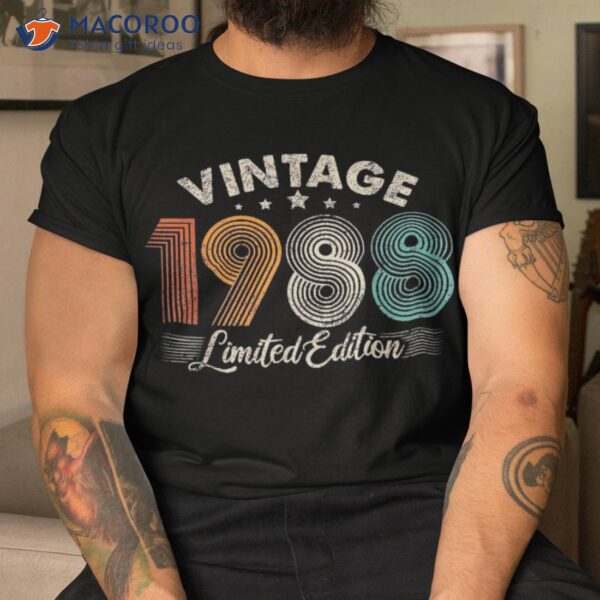 Vintage 1988 35th Birthday For 35 Years Old Retro Shirt