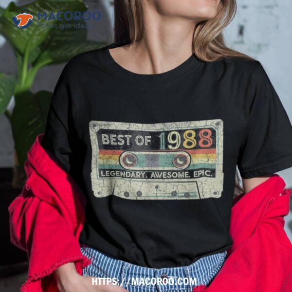 Vintage 1988 Limited Edition Cassette Tape 34th Birthday Shirt