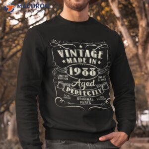 vintage 35th birthday decorations funny 1988 35 shirt sweatshirt