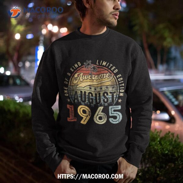 Vintage August 1965 58 Years Old 58th Birthday Gift Shirt