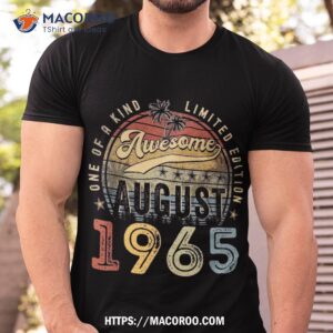 Vintage August 1965 58 Years Old 58th Birthday Gift Shirt