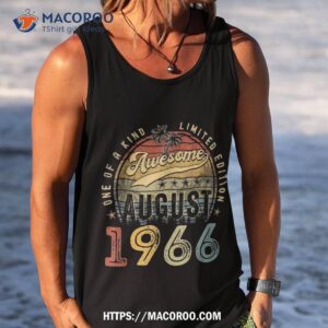 vintage august 1966 57 years old 57th birthday gift shirt tank top