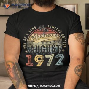 Vintage August 1972 51 Years Old 51st Birthday Gift Shirt