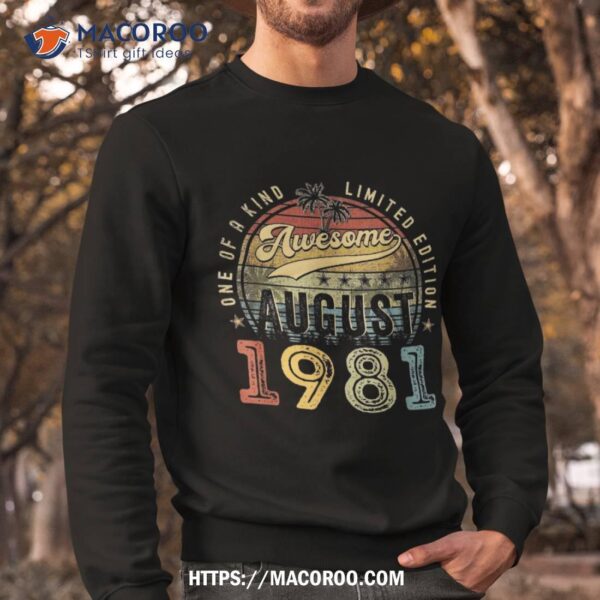 Vintage August 1981 42 Years Old 42nd Birthday Gift Shirt