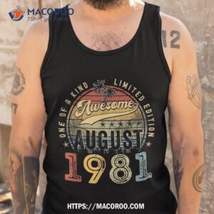 vintage august 1981 42 years old 42nd birthday gift shirt tank top