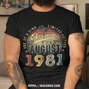 Vintage August 1981 42 Years Old 42nd Birthday Gift Shirt