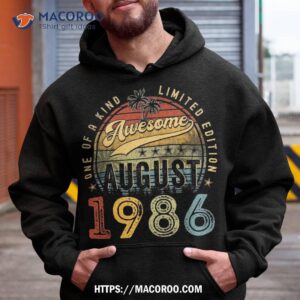 vintage august 1986 37 years old 37th birthday gift shirt hoodie