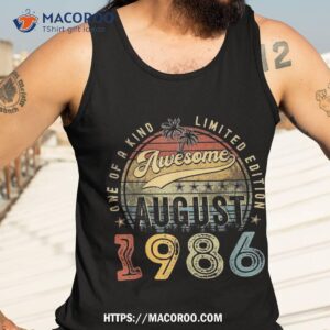 vintage august 1986 37 years old 37th birthday gift shirt tank top 3