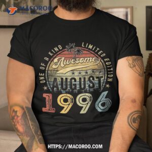 Vintage August 1996 27 Years Old 27th Birthday Gift Shirt